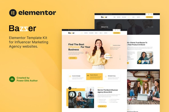 Bazzer – 网红营销机构Elementor模板套件