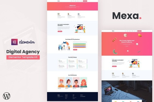 Mexa – Digital Agency Elementor Template Kit | 数字机构Elementor模板套件