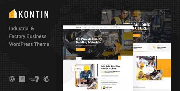 Kontin v1.0.1 工业与工厂 WordPress 主题 - 现代化工业风格网站设计
