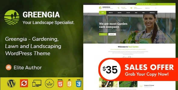 Greengia v2.5 园艺、草坪和景观美化 WordPress 主题