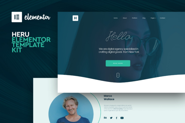 Heru – Creative Elementor Template Kit | 创意Elementor模板套件