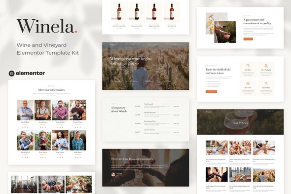 Winela – 葡萄酒与葡萄园Elementor模板套件