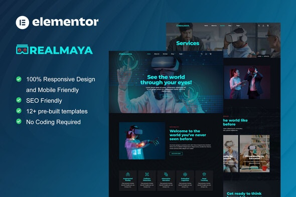 RealMaya – 虚拟现实服务和商店Elementor模板套件