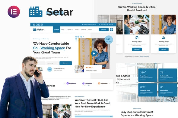 Setar - 联合办公空间与初创企业办公室Elementor模板套件