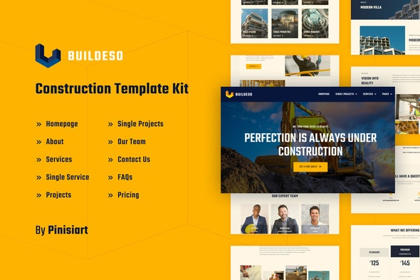Buildeso – 建筑与施工Elementor模板套件