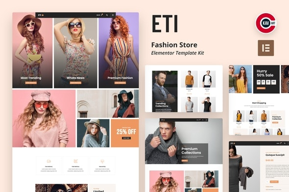 ETI – Fashion Store Elementor Template Kit | 时尚商店Elementor模板套件