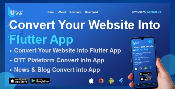 UniversalWeb (v1.0.0) 将网站转换为Flutter应用 | Webview应用 | 网站转应用 | Android | iOS