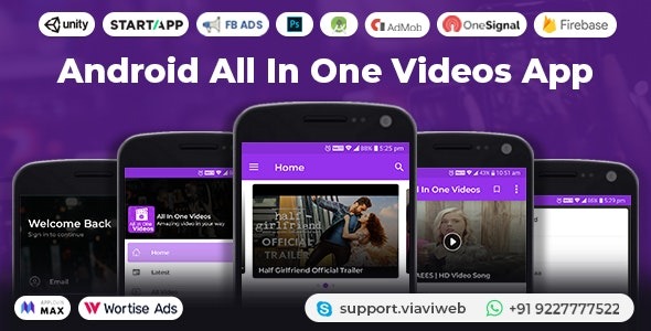 Android All In One Videos App v1.14 (DailyMotion,Vimeo,Youtube,Server Videos, Admob with GDPR) - 多功能视频应用插件