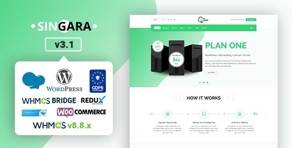 Singara v.3.1 多功能主机与WHMCS WordPress主题