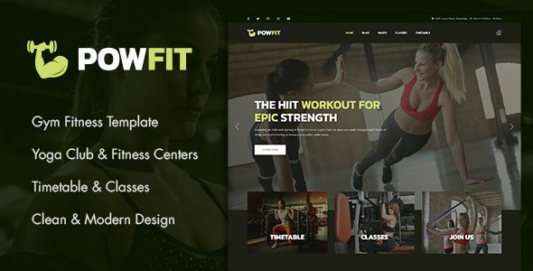 PowFit (v1.0) Gym Fitness Joomla Template - 健身房与健身Joomla模板