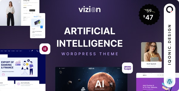 Vizion (v4.1.4) 人工智能AI WordPress主题 - 专为AI初创公司设计的响应式主题