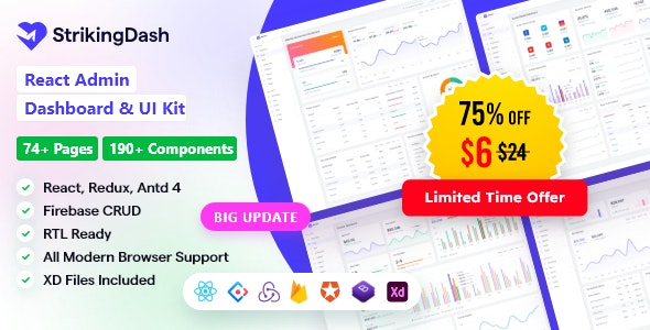 StrikingDash (v3.0.2) React 管理后台仪表盘模板