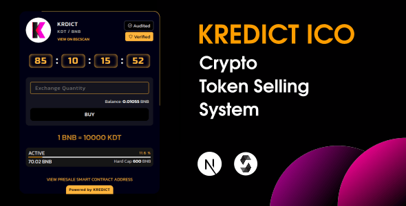 KREDICT (v1.0) ICO加密代币销售系统 | 多币种支持 | 多钱包集成