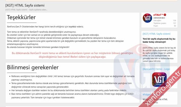 XenGenTr HTML 页面系统 (v2.0.0) Xenforo - 高效HTML页面管理工具