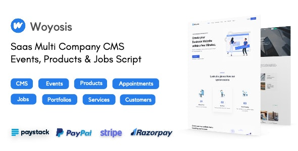 Woyosis (v1.0.0) Saas多公司CMS – 活动 – 产品与职位脚本