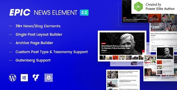 Epic News Elements (v2.3.8) Elementor和WPBakery页面构建器的新闻杂志博客元素插件