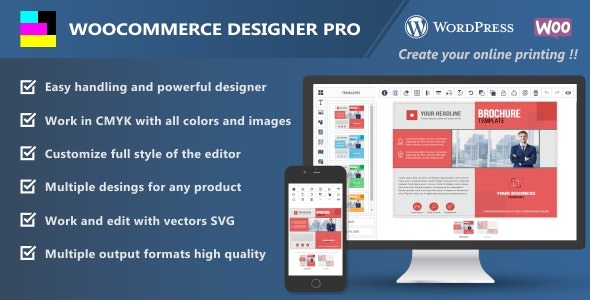 WooCommerce Designer Pro 1.9.24 - 专业CMYK卡片和传单设计工具