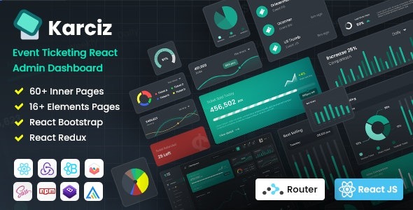 Karciz (v1.0.0) React Redux Ticketing Admin Dashboard Template - 响应式工单管理后台模板
