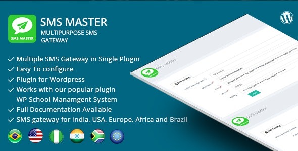 SMSmaster (v6.0) WordPress多功能短信网关插件