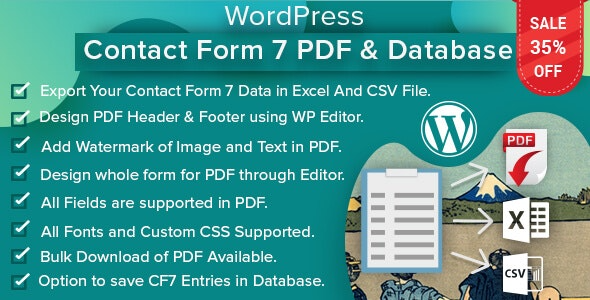 WordPress Contact Form 7 PDF, Google Sheet & Database (v2.5.2) - 联系表单PDF生成与数据管理插件