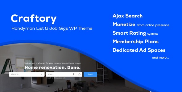 Craftory (v2.0.1) 工匠目录列表与招聘板WordPress主题