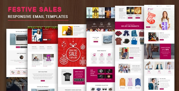Festive Sales (v2.0) 响应式电子邮件模板 - 支持StampReady和Mailchimp在线编辑器