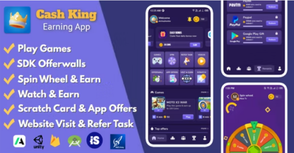 Cash King v8.0 Android Earning App with Admin Panel - 安卓赚钱应用带管理面板