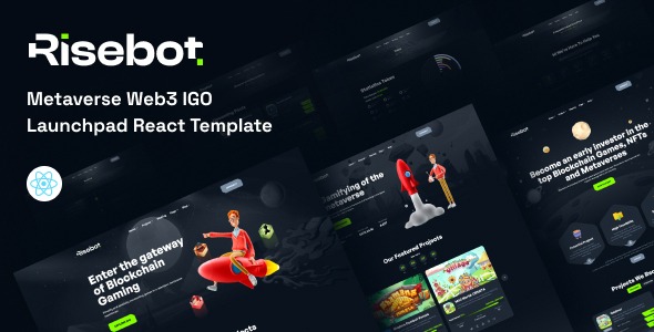 Risebot v.1.0 Metaverse IGO Launchpad React Template - 元宇宙IGO启动板React模板
