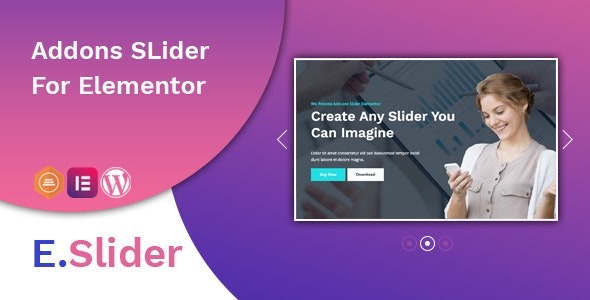 Widget (E.Slider) v1.0.3 Elementor滑块插件 - 为Elementor设计的滑块扩展工具