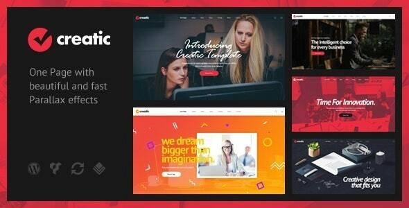 Creatic (v1.2) 单页视差WordPress主题 - 创意设计响应式网站模板