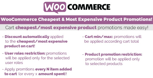 WooCommerce Cheapest & Most Expensive Product Promotions! (v3.7) - WooCommerce最便宜和最贵产品促销插件