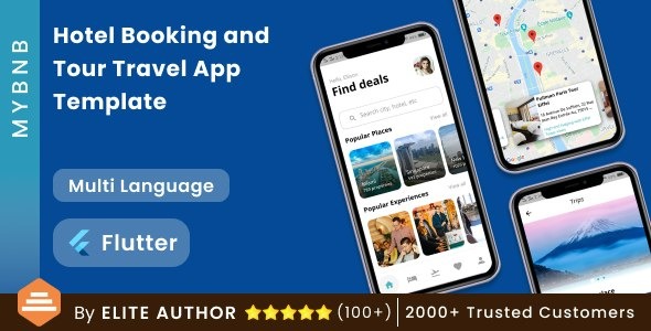 MyBnb v.1.2 Flutter酒店预订和旅游旅行应用模板 | 多语言支持