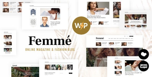 Femme (v1.3.7) 在线杂志和时尚博客WordPress主题