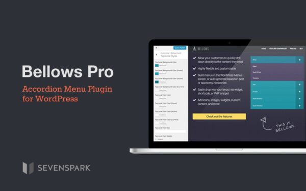 Bellows Pro (v1.4.3) WP手风琴菜单插件 - UberMenu制造商Seven Spark出品