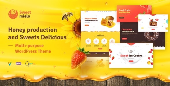SweetMielo (v1.6.7) 蜂蜜生产与甜点美味WordPress主题