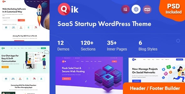 Qik (v1.0.3) SaaS 初创企业 WordPress 主题