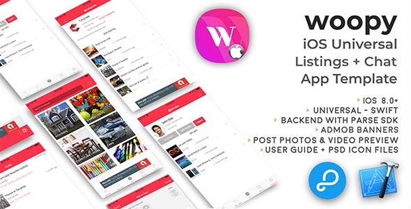 woopy (28 Jan 2022) iOS通用列表+聊天应用模板 (Swift)