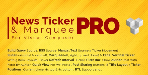Pro News Ticker & Marquee for Visual Composer (v1.3.2) - 专业新闻跑马灯和滚动条插件