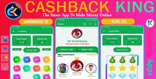 CashBack King v8.0 网页访问、应用安装、验证码游戏、赌场投注赚钱应用带管理面板