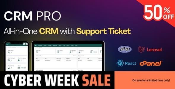 CRM PRO (v1.0) 全功能Laravel CRM系统，适用于cPanel