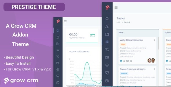 Prestige (1 February 2023) Grow CRM Theme - 专业客户关系管理WordPress主题