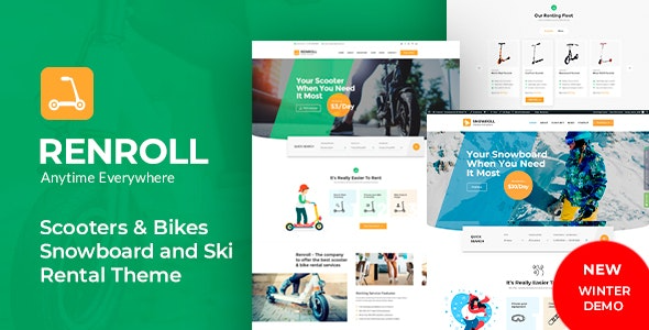 Renroll (v7.1) Scooter & Bike Rentals Theme - 摩托车和自行车租赁WordPress主题