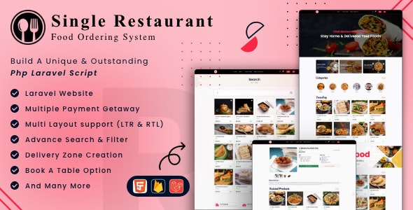 Single Restaurant (v9.3) Laravel 网站与后台管理面板 - 单餐厅在线订餐系统