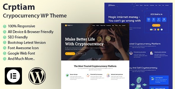 Crptiam v1.0 Cryptocurrency WordPress Theme - 加密货币WordPress主题