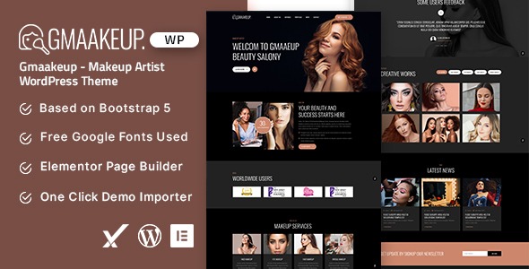 Gmaakeup v1.0 化妆师WordPress主题 - 专业美容网站设计