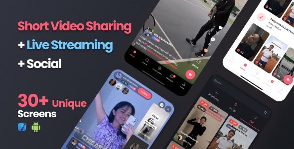 Modern TikTok/Dubsmash – Android/iOS (23 February 2023) - 现代化抖音/Dubsmash风格应用模板