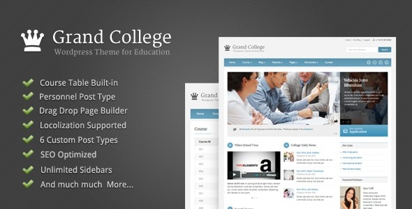 Grand College (v1.3.3) WordPress教育主题 - 专为教育机构设计