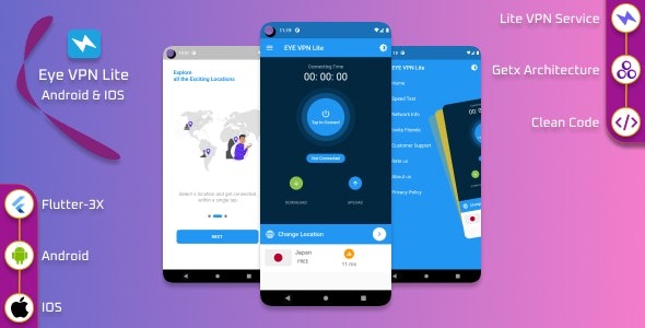 EYE VPN Lite v1.0 Flutter VPN应用带Web管理面板 - 轻量级VPN解决方案