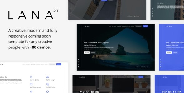 Lana v2.1 Creative Coming Soon Template - 创意即将上线模板