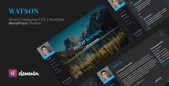 Watson (v2.5.0) 简历WordPress主题 - 专业个人简历展示模板